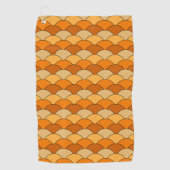 Dragon Scales, Fans, Waves, Seigaiha, Orange Golfhandtuch (Vorderseite)