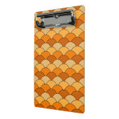 Dragon Scales, Fans, Waves, Seigaiha, Orange Mini Klemmbrett (Gewinkelt2)