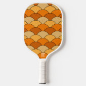 Dragon Scales, Fans, Waves, Seigaiha, Orange Pickleball Schläger (Rückseite)