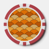 Dragon Scales, Fans, Waves, Seigaiha, Orange Pokerchips (Vorderseite)