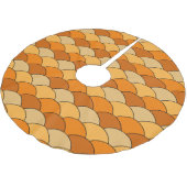Dragon Scales, Fans, Waves, Seigaiha, Orange Polyester Weihnachtsbaumdecke (Schrägansicht)