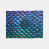 Dragon Scales Fantasy von der Meerjungfrau Schwanz Fleecedecke (Vorderseite (Horizontal))