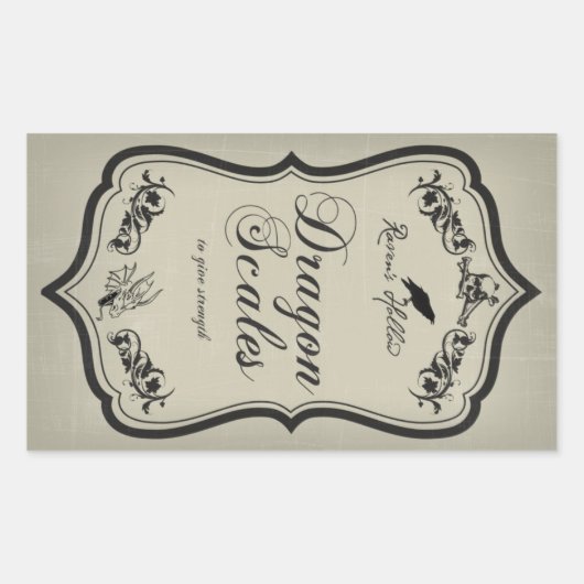 Dragon Scales Halloween Jar Aufkleber Label (Vorderseite)