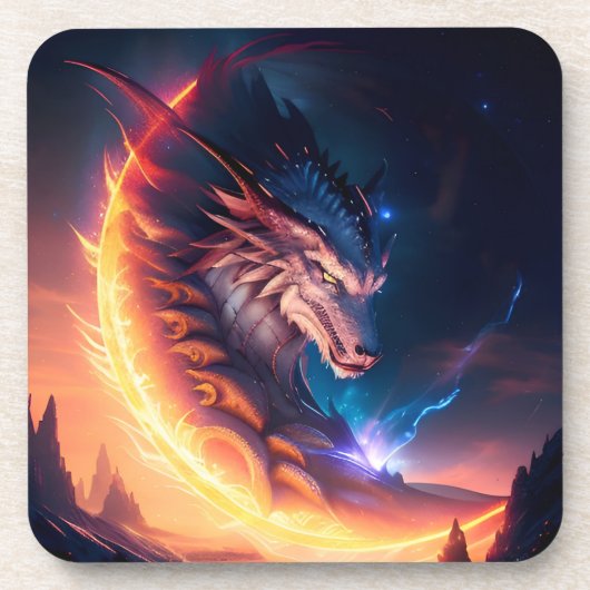Dragon Scape Feuernacht Getränkeuntersetzer (Vorderseite)