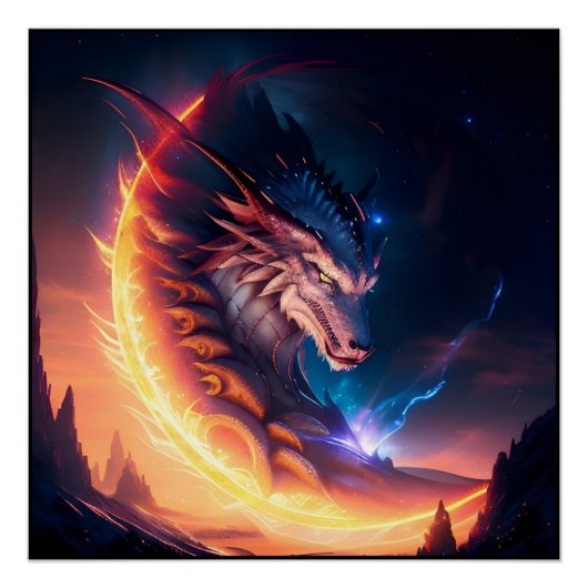 Dragon Scape Feuernacht Poster (Vorderseite)