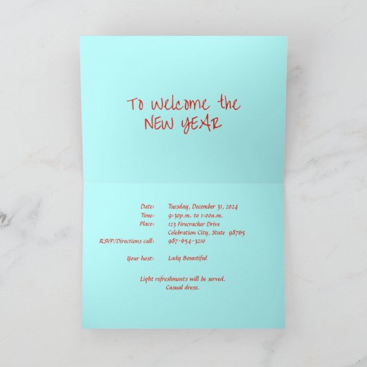 Dragon Schwänze Neujahrsfeier Party Einladung (Innenseite)