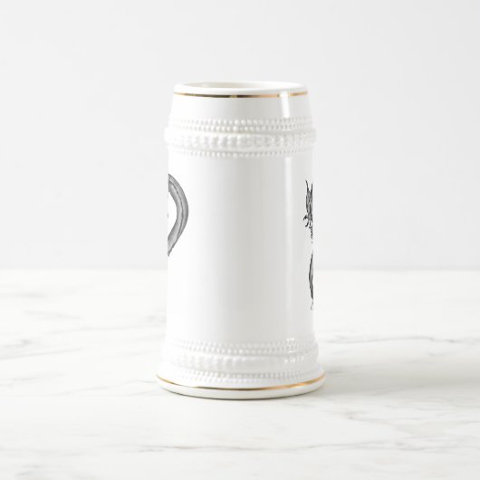 Dragon Schwarzweiß Design Bierglas (Mittel)