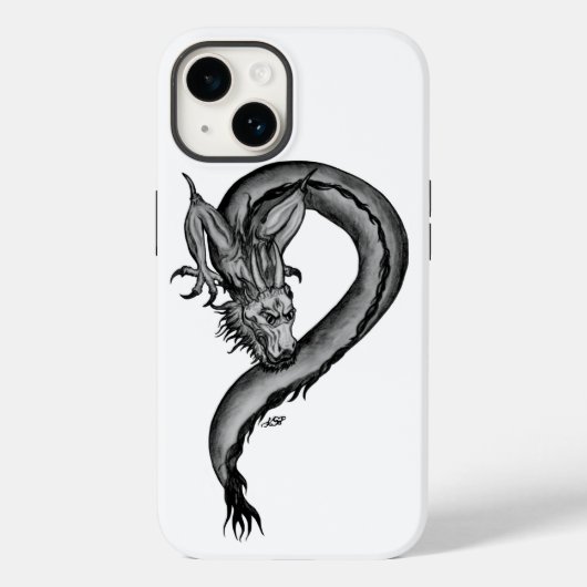 Dragon Schwarzweiß Design Case-Mate iPhone Hülle (Rückseite)