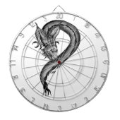 Dragon Schwarzweiß Design Dartscheibe (vorne)