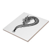 Dragon Schwarzweiß Design Fliese (Seite)