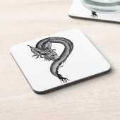 Dragon Schwarzweiß Design Getränkeuntersetzer (Linke Seite)