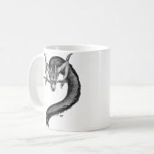 Dragon Schwarzweiß Design Kaffeetasse (Vorderseite Links)