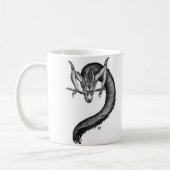 Dragon Schwarzweiß Design Kaffeetasse (Links)