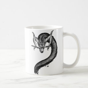Dragon Schwarzweiß Design Kaffeetasse