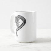 Dragon Schwarzweiß Design Kaffeetasse (Vorderseite Links)