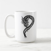 Dragon Schwarzweiß Design Kaffeetasse (Links)