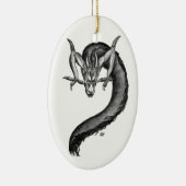 Dragon Schwarzweiß Design Keramik Ornament (Rechts)