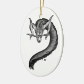 Dragon Schwarzweiß Design Keramik Ornament (Links)
