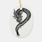 Dragon Schwarzweiß Design Keramik Ornament (Hinten)