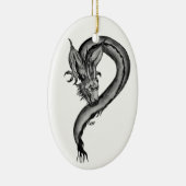 Dragon Schwarzweiß Design Keramikornament (Rechts)