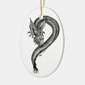 Dragon Schwarzweiß Design Keramikornament (Links)