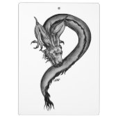 Dragon Schwarzweiß Design Klemmbrett (Rückseite)