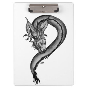 Dragon Schwarzweiß Design Klemmbrett