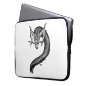 Dragon Schwarzweiß Design Laptopschutzhülle (Vorderseite Links)
