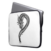 Dragon Schwarzweiß Design Laptopschutzhülle (Vorderseite Links)