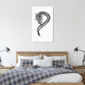 Dragon Schwarzweiß Design Leinwanddruck (Insitu (Schlafzimmer))