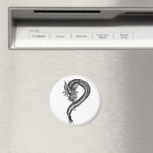 Dragon Schwarzweiß Design Magnet (In Situ (Geschirrspüler))
