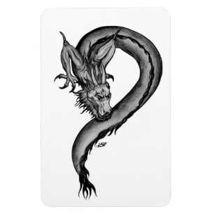 Dragon Schwarzweiß Design Magnet