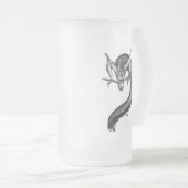 Dragon Schwarzweiß Design Mattglas Bierglas (VorderseiteRechts)