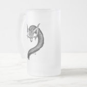 Dragon Schwarzweiß Design Mattglas Bierglas (Vorderseite Links)