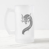 Dragon Schwarzweiß Design Mattglas Bierglas (Links)