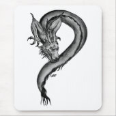 Dragon Schwarzweiß Design Mousepad (Vorne)