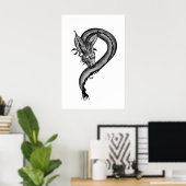 Dragon Schwarzweiß Design Poster (Heimbüro)