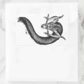 Dragon Schwarzweiß Design Rechteckiger Aufkleber (Tasche)