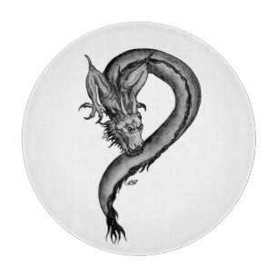 Dragon Schwarzweiß Design Schneidebrett