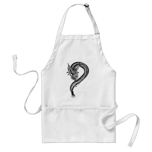 Dragon Schwarzweiß Design Schürze (Vorne)