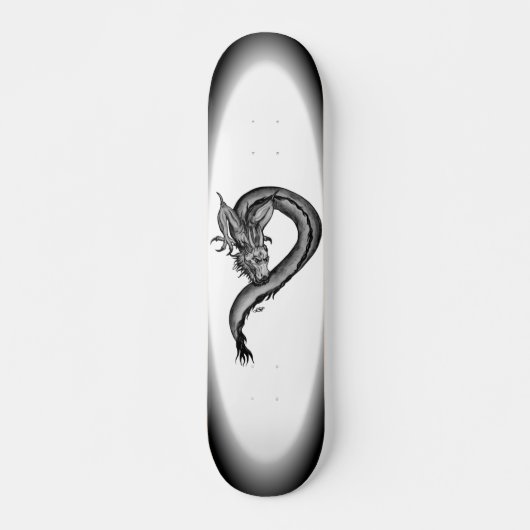 Dragon Schwarzweiß Design Skateboard (Vorne)