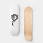 Dragon Schwarzweiß Design Skateboard (Vorderseite)