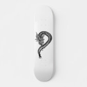Dragon Schwarzweiß Design Skateboard (Vorne)