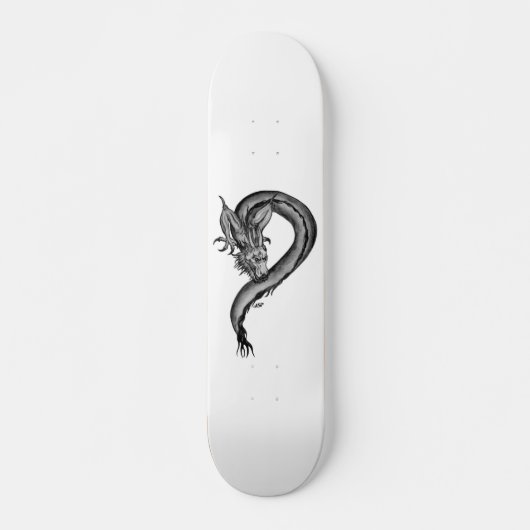Dragon Schwarzweiß Design Skateboard (Vorne)