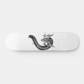 Dragon Schwarzweiß Design Skateboard (Horizontal)