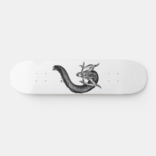 Dragon Schwarzweiß Design Skateboard (Horizontal)