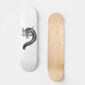 Dragon Schwarzweiß Design Skateboard (Vorderseite)