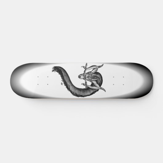 Dragon Schwarzweiß Design Skateboard (Horizontal)