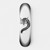 Dragon Schwarzweiß Design Skateboard (Vorne)