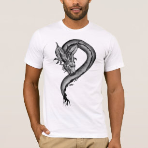 Dragon Schwarzweiß Design T-Shirt